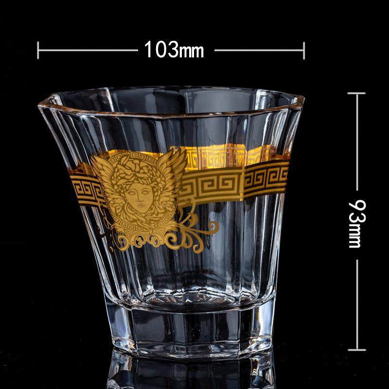 Medusa Head Creative Gold High-end Glass Whiskey Glass Foreign Wine Glass Beer Glass - Mubimart -  