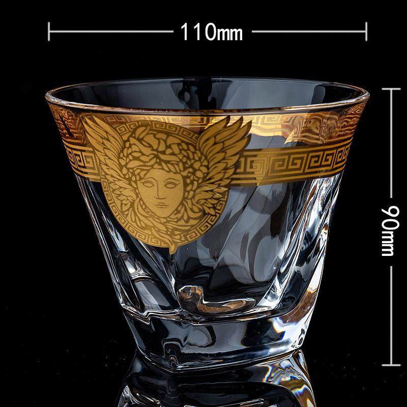 Medusa Head Creative Gold High-end Glass Whiskey Glass Foreign Wine Glass Beer Glass - Mubimart -  