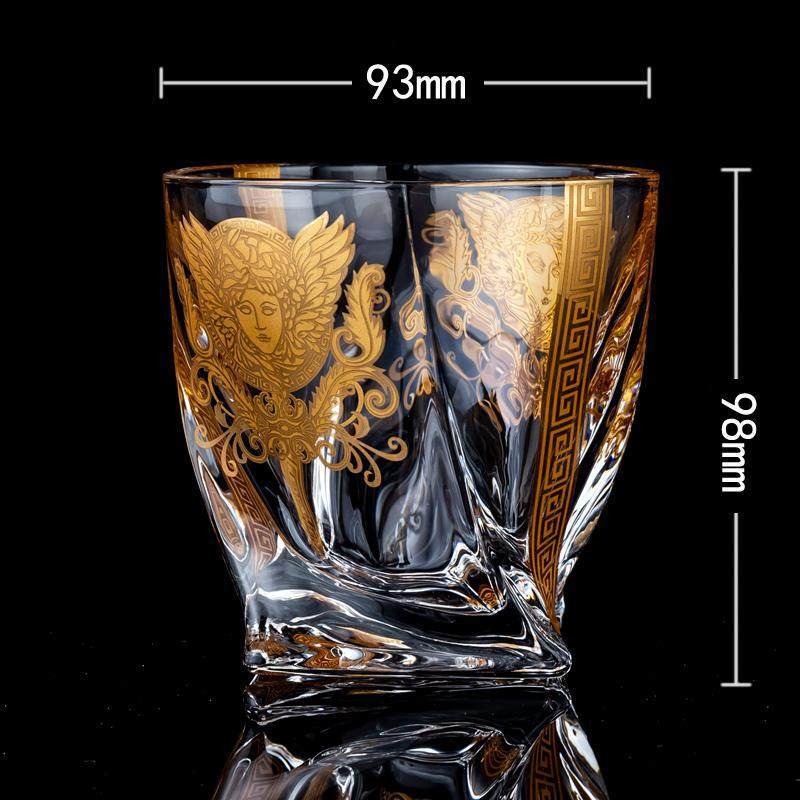 Medusa Head Creative Gold High-end Glass Whiskey Glass Foreign Wine Glass Beer Glass - Mubimart -  