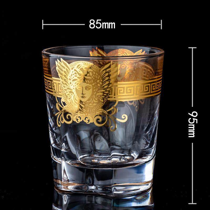 Medusa Head Creative Gold High-end Glass Whiskey Glass Foreign Wine Glass Beer Glass - Mubimart -  