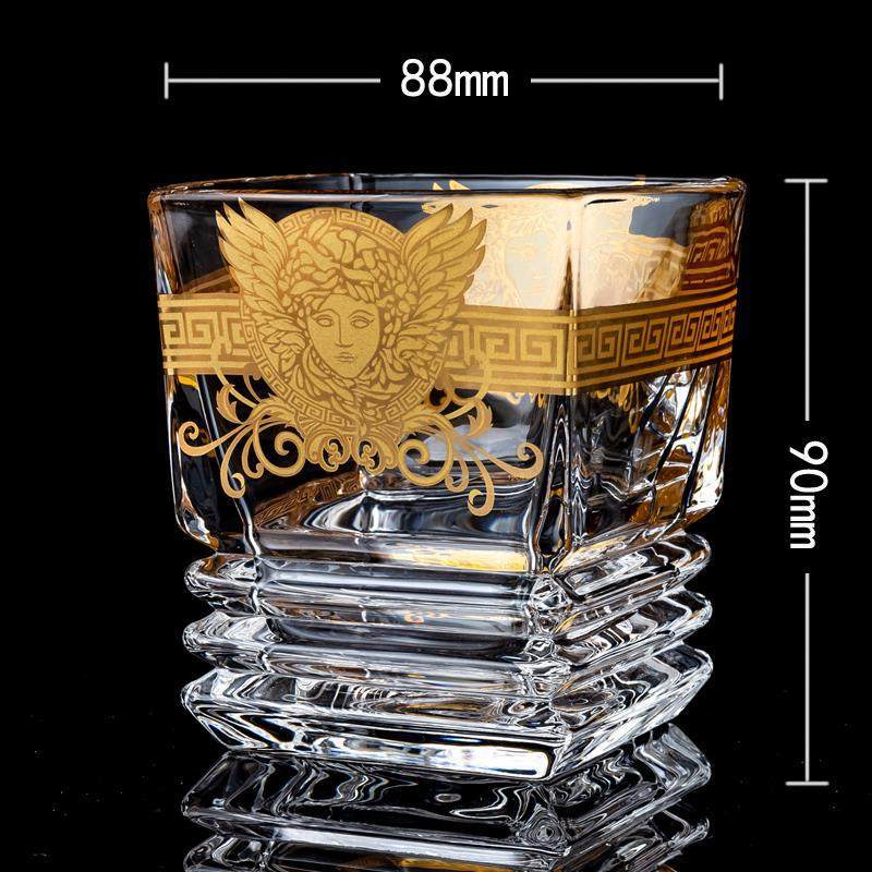 Medusa Head Creative Gold High-end Glass Whiskey Glass Foreign Wine Glass Beer Glass - Mubimart -  