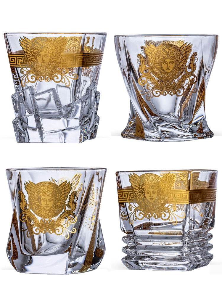 Medusa Head Creative Gold High-end Glass Whiskey Glass Foreign Wine Glass Beer Glass - Mubimart