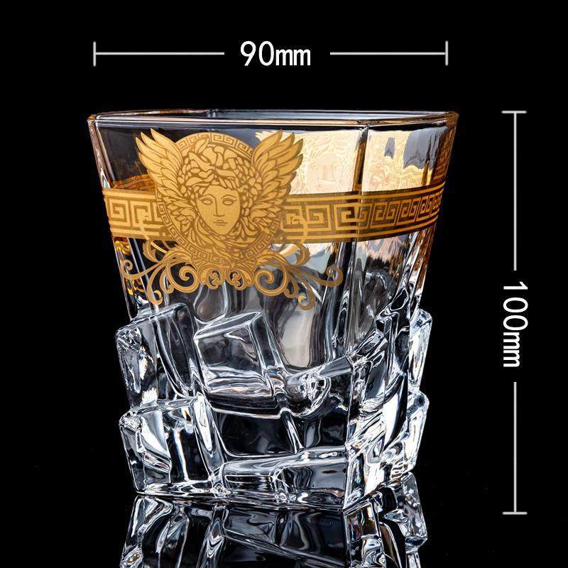 Medusa Head Creative Gold High-end Glass Whiskey Glass Foreign Wine Glass Beer Glass - Mubimart -  