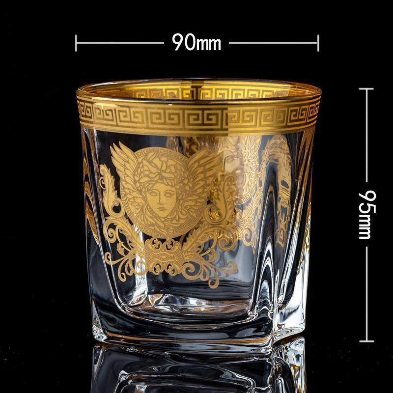 Medusa Head Creative Gold High-end Glass Whiskey Glass Foreign Wine Glass Beer Glass - Mubimart -  