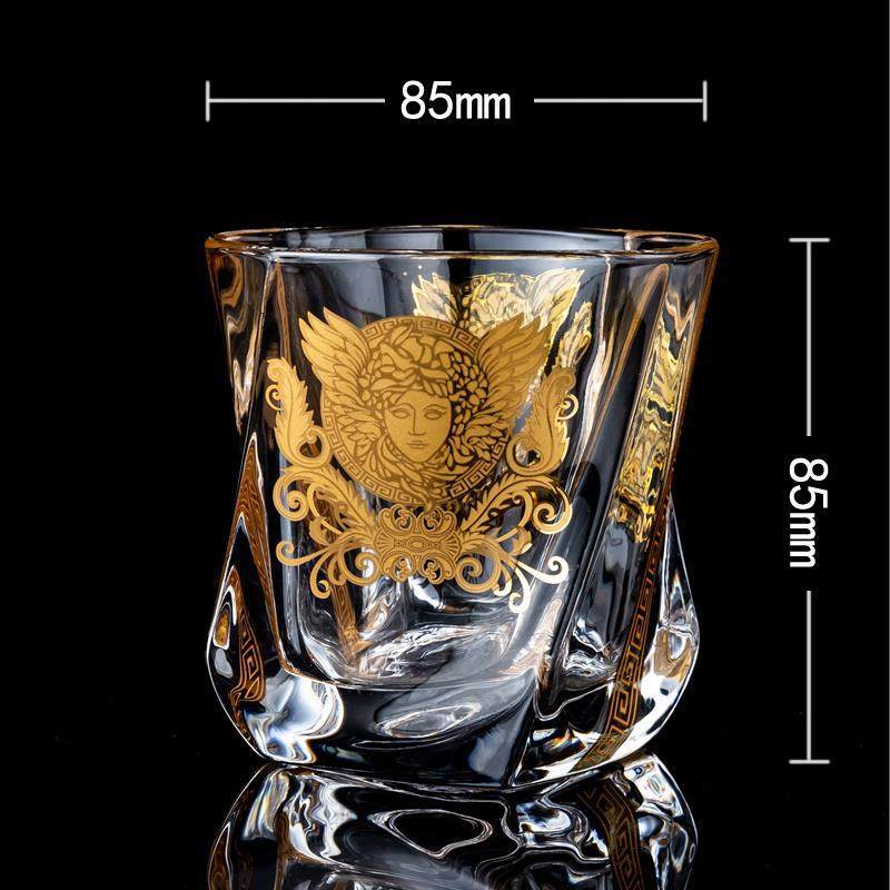 Medusa Head Creative Gold High-end Glass Whiskey Glass Foreign Wine Glass Beer Glass - Mubimart -  