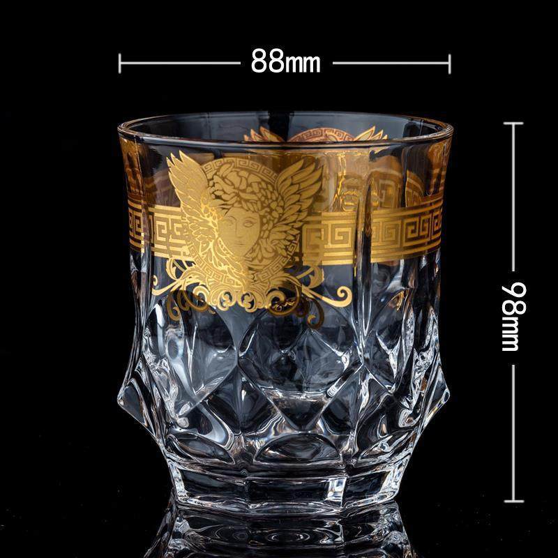 Medusa Head Creative Gold High-end Glass Whiskey Glass Foreign Wine Glass Beer Glass - Mubimart -  