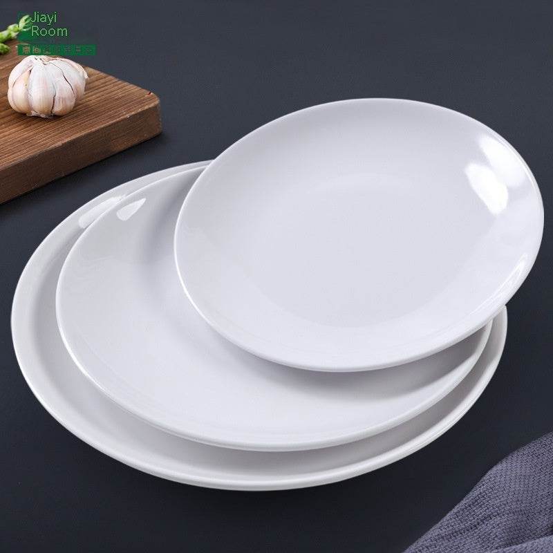 Melamine White Disc Restaurant For Restaurant And Commercial Use - Mubimart