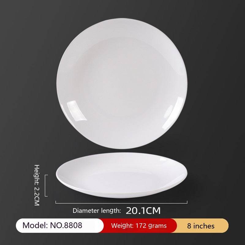 Melamine White Disc Restaurant For Restaurant And Commercial Use - Mubimart