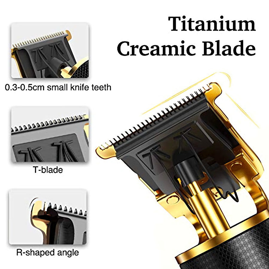 Men Hair Clippers, Professional Outliner Hair Trimmer Cordless, Mens Beard Trimmer, Wireless Hair Cutting Kit for Barbers, USB Rechargeable, Black and Gold Amazon Platform Banned - Mubimart -  