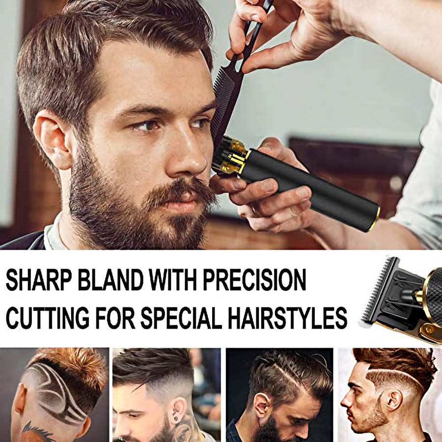 Men Hair Clippers, Professional Outliner Hair Trimmer Cordless, Mens Beard Trimmer, Wireless Hair Cutting Kit for Barbers, USB Rechargeable, Black and Gold Amazon Platform Banned - Mubimart -  