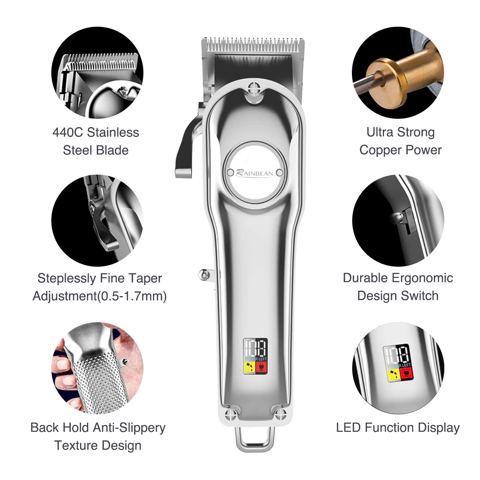 Men Hair Trimmer 3 in 1 IPX7 Waterproof Beard Trimmer Grooming Kit Cordless Hair Clipper for Women & Children LED Display USB Rechargeable Amazon Banned - Mubimart -  