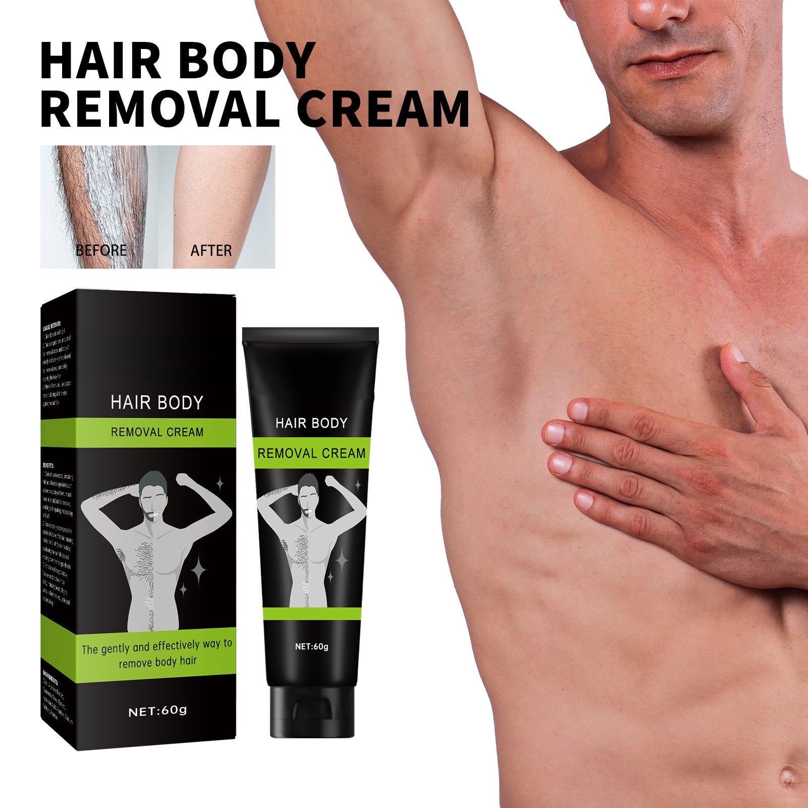 Men's Body Depilatory Cream Clean Hair Removal Armpit - Mubimart -  