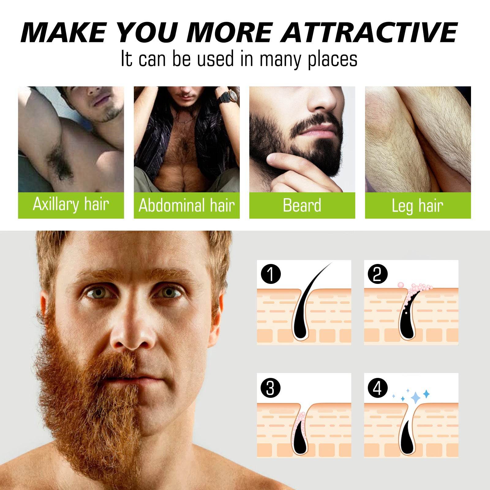 Men's Body Depilatory Cream Clean Hair Removal Armpit - Mubimart