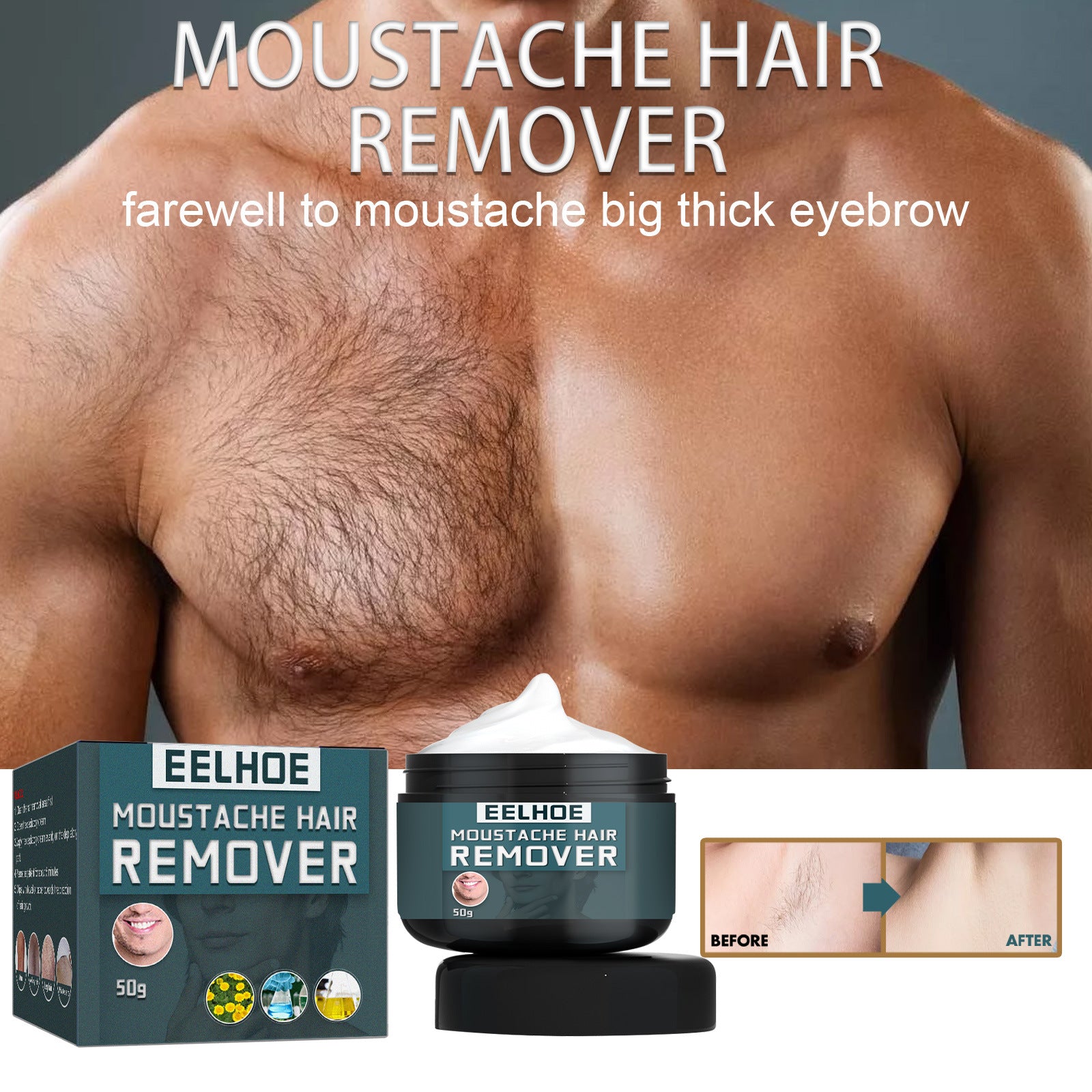 Men's Hair Removal Cream Is Clean And Gentle - Mubimart - Hair removal cream 