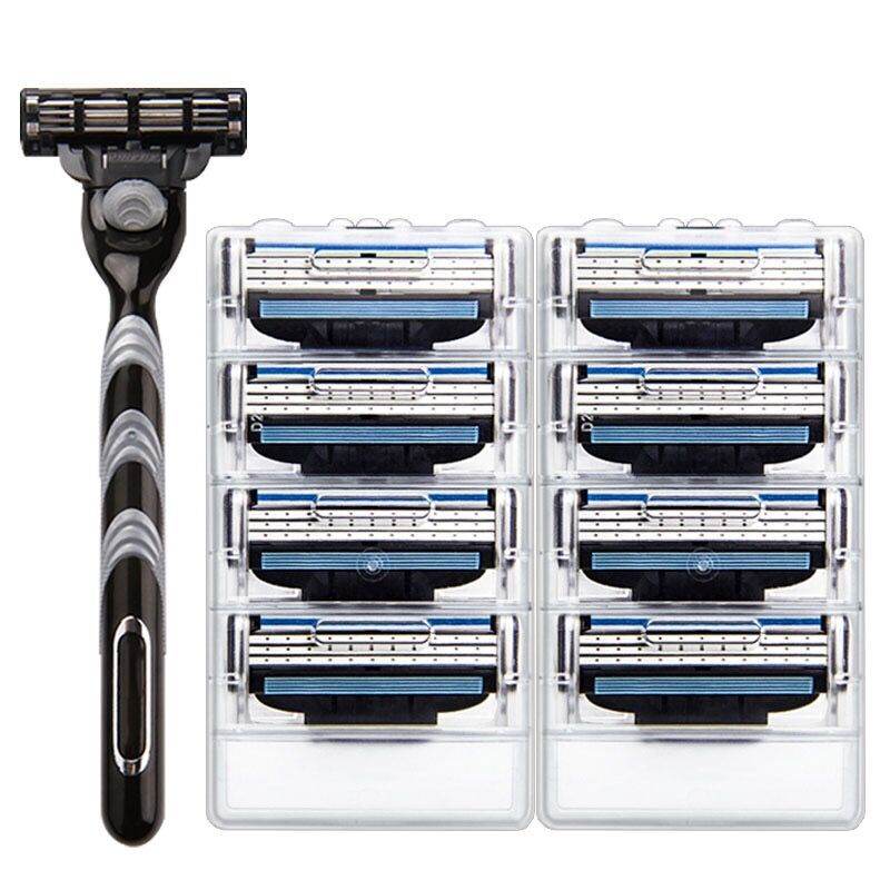 Men's Manual Three Wind Speed 3 Razor Blade Shaver - Mubimart