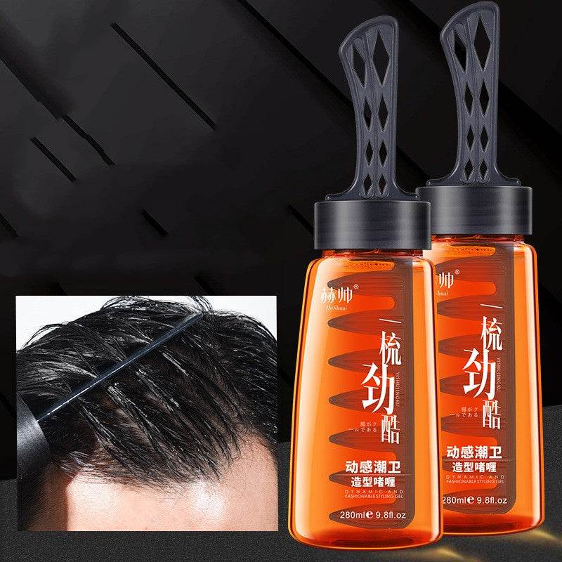 Men's Oil Head Hair Gel Pomade Hair-styling Gel Comb - Mubimart