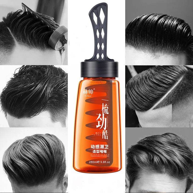 Men's Oil Head Hair Gel Pomade Hair-styling Gel Comb - Mubimart