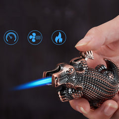 Metal Creative Lighter Personalized Butane Inflatable Lighter Crocodile Shaped Windproof Lighter Cigarette Accessories - Mubimart -  