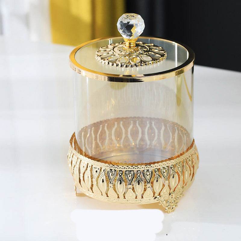 Metal Glass Candy Jar Storage Jar Storage Jar Decoration - Mubimart