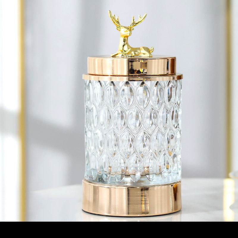 Metal Glass Candy Jar Storage Jar Storage Jar Decoration - Mubimart