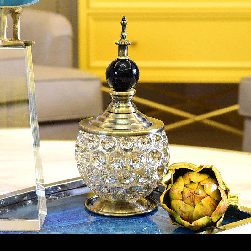 Metal Glass Candy Jar Storage Jar Storage Jar Decoration - Mubimart