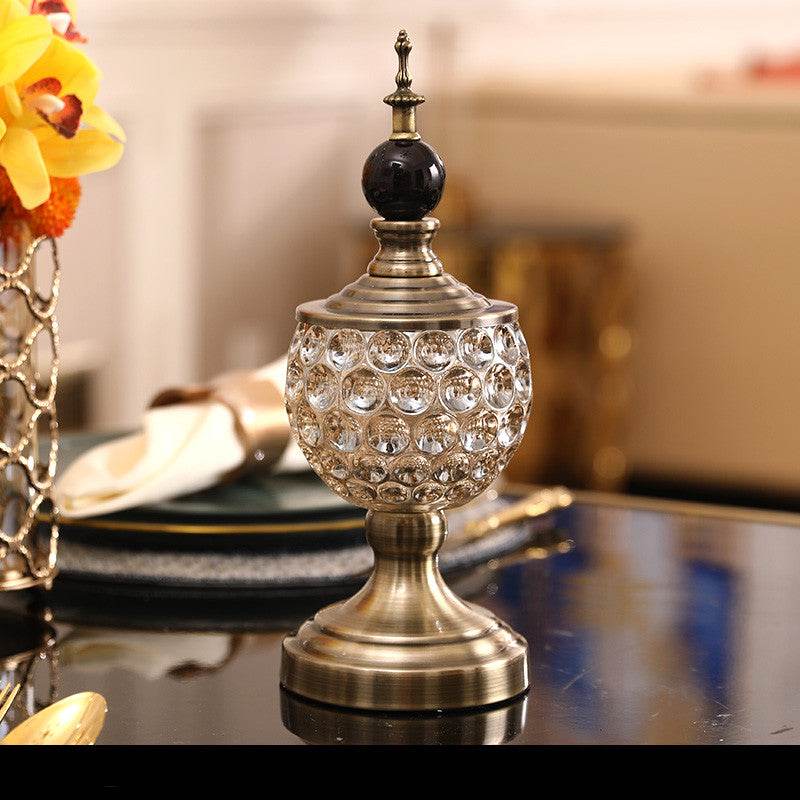 Metal Glass Candy Jar Storage Jar Storage Jar Decoration - Mubimart