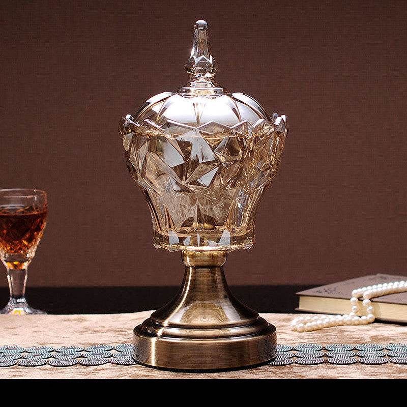 Metal Glass Candy Jar Storage Jar Storage Jar Decoration - Mubimart