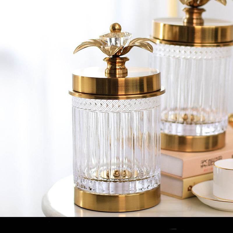 Metal Glass Candy Jar Storage Jar Storage Jar Decoration - Mubimart