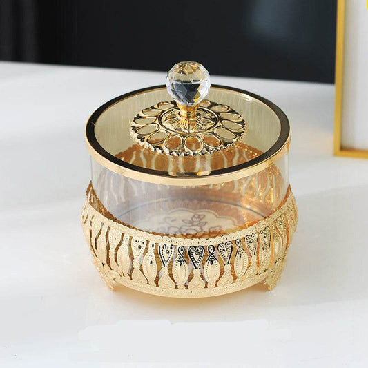 Metal Glass Candy Jar Storage Jar Storage Jar Decoration - Mubimart