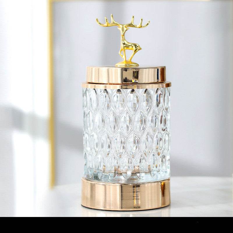 Metal Glass Candy Jar Storage Jar Storage Jar Decoration - Mubimart