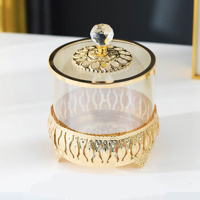 Metal Glass Candy Jar Storage Jar Storage Jar Decoration - Mubimart