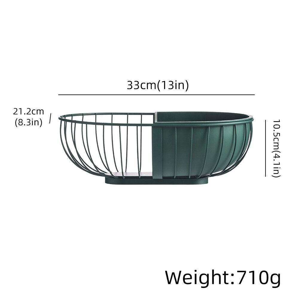 Metal Hollowed Out Fruit Vegetable Snack Tray Bowl Basket Kitchen Storage Rack Holder Large Capacity Kitchen Organizer Basket - Mubimart