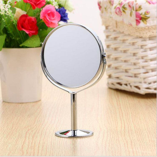 Metal Small Mirror, Desktop Mirror, Double-sided Makeup Mirror - Mubimart