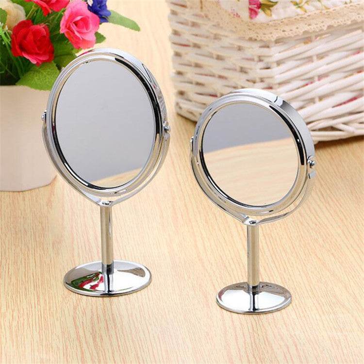 Metal Small Mirror, Desktop Mirror, Double-sided Makeup Mirror - Mubimart