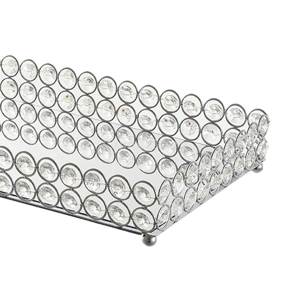 Metal Tray Crystal Storage Tray Cosmetic Storage Mirror Tray Ornaments - Mubimart -  