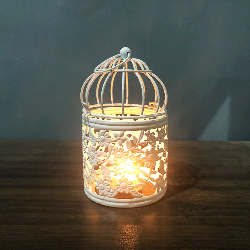 Metal Wrought Iron Bird Cage Decoration Candle Holder Crafts - Mubimart -  