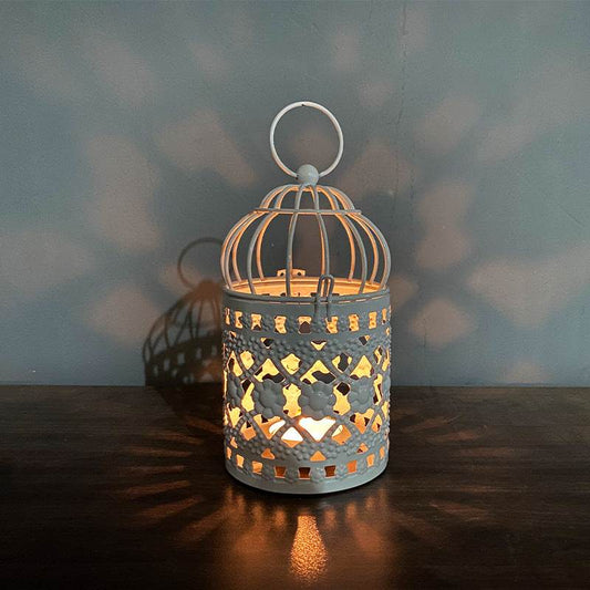 Metal Wrought Iron Bird Cage Decoration Candle Holder Crafts - Mubimart