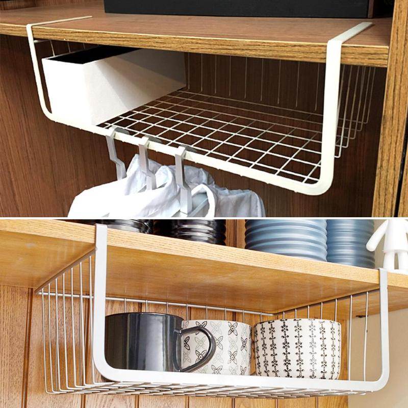 Metal Wrought Iron Home Storage Organizing Basket - Mubimart