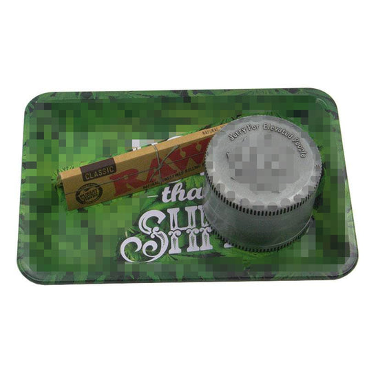 Metal cigarette tray 18cm small leaf tray tinplate cigarette tray - Mubimart