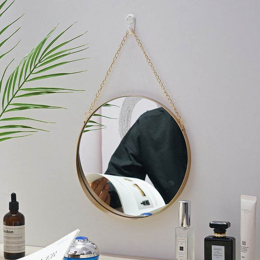 Metal wrought iron bathroom wall mirror - Mubimart