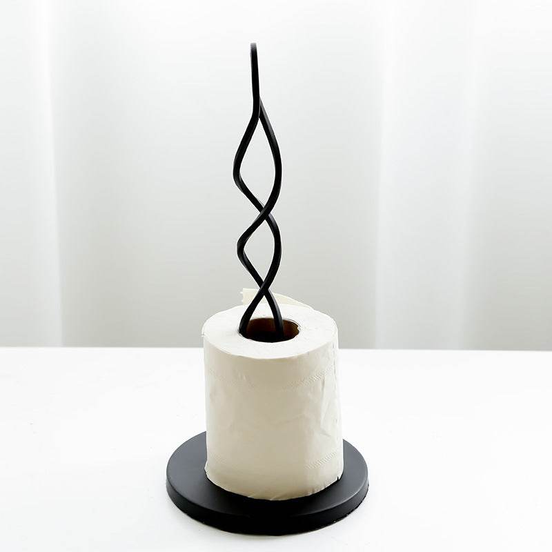 Metal wrought iron desktop paper towel holder - Mubimart