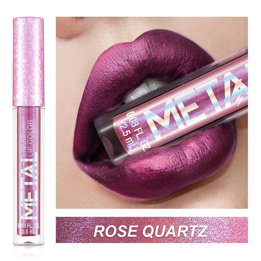 Metallic Liquid Lipstick Lip Gloss Does Not Stick To Cup Lip Glaze - Mubimart -  