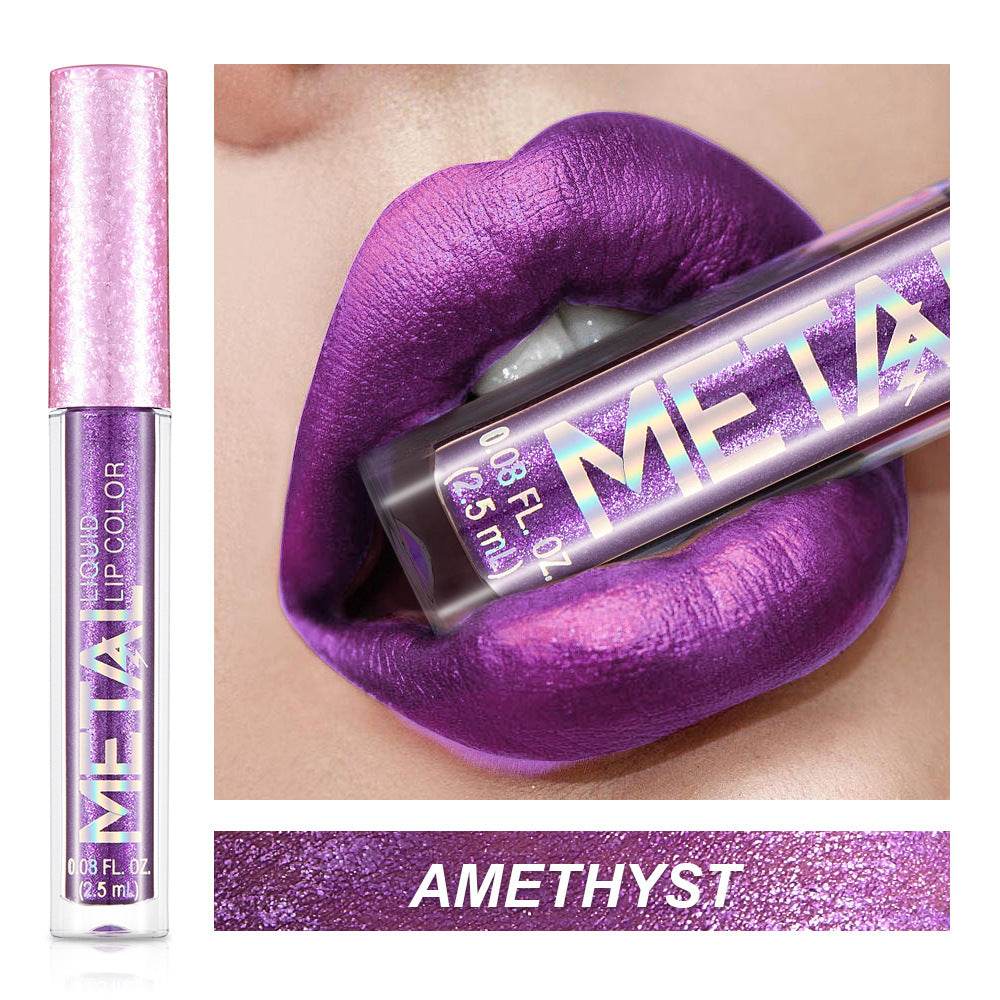 Metallic Liquid Lipstick Lip Gloss Does Not Stick To Cup Lip Glaze - Mubimart