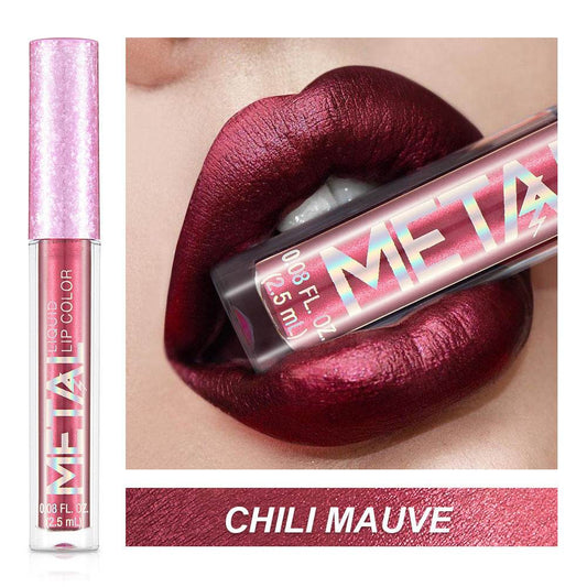 Metallic Liquid Lipstick Lip Gloss Does Not Stick To Cup Lip Glaze - Mubimart