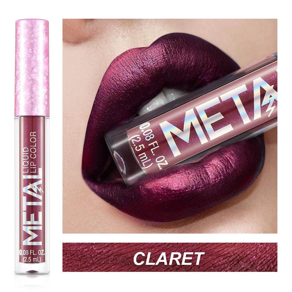 Metallic Liquid Lipstick Lip Gloss Does Not Stick To Cup Lip Glaze - Mubimart