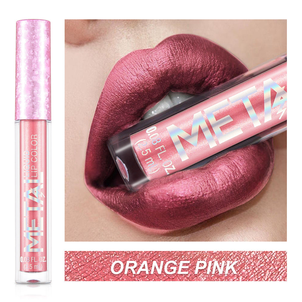 Metallic Liquid Lipstick Lip Gloss Does Not Stick To Cup Lip Glaze - Mubimart -  