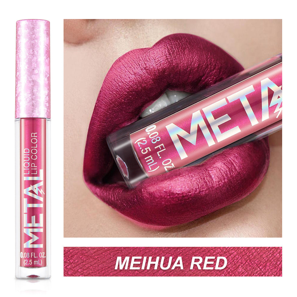 Metallic Liquid Lipstick Lip Gloss Does Not Stick To Cup Lip Glaze - Mubimart -  