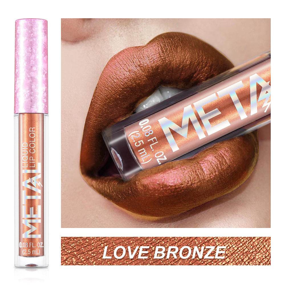 Metallic Liquid Lipstick Lip Gloss Does Not Stick To Cup Lip Glaze - Mubimart