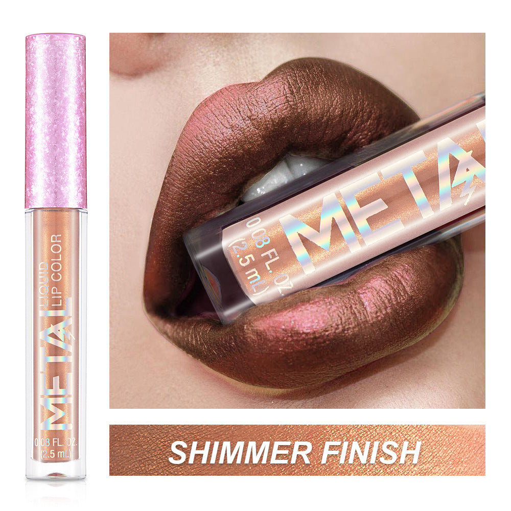 Metallic Liquid Lipstick Lip Gloss Does Not Stick To Cup Lip Glaze - Mubimart -  