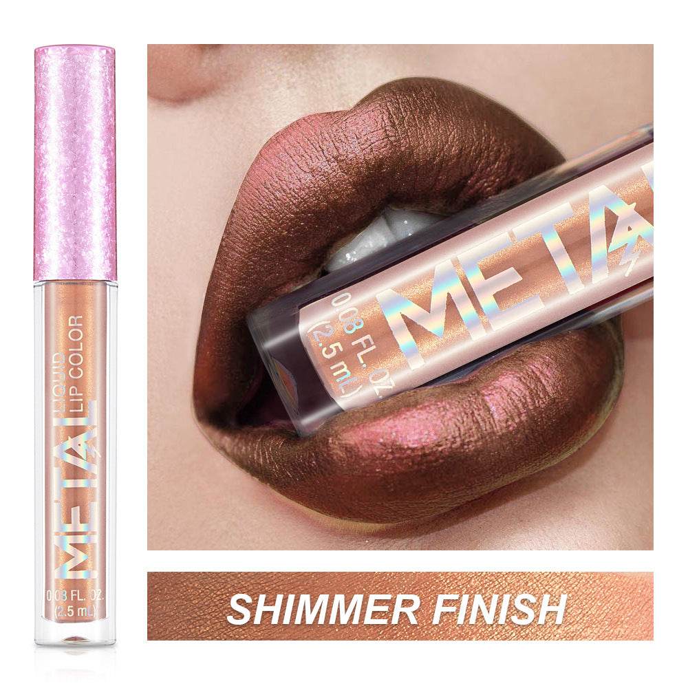 Metallic Liquid Lipstick Lip Gloss Does Not Stick To Cup Lip Glaze - Mubimart